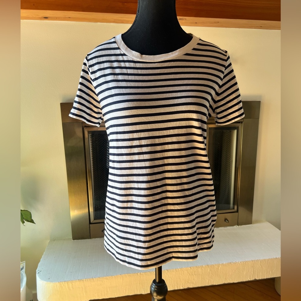 COS Black and White Fitted Short Sleeve T-Shirt